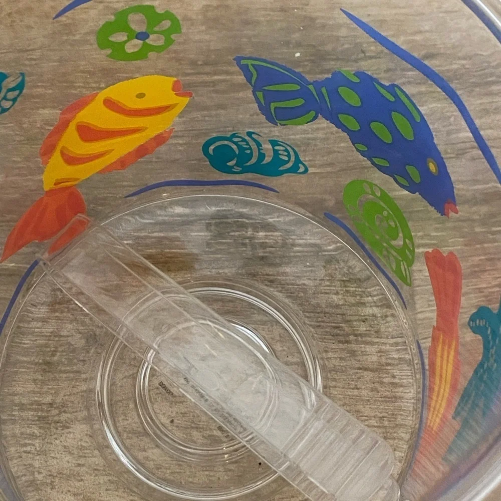 Vintage Fish Theme 80s/90s Acrylic Ice Bucket